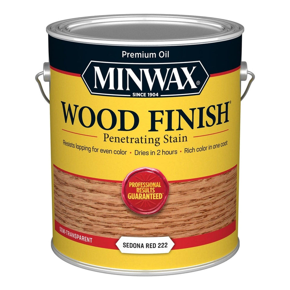 Minwax 71043 Wood Finish Penetrating Stain, Sedona Red 222 – 1 Gallon (Case of 2)