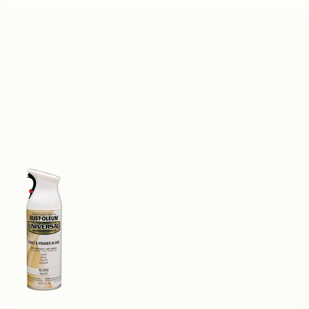 Rust-Oleum Universal 245199 Paint & Primer In One Spray, Gloss White, 12 oz.