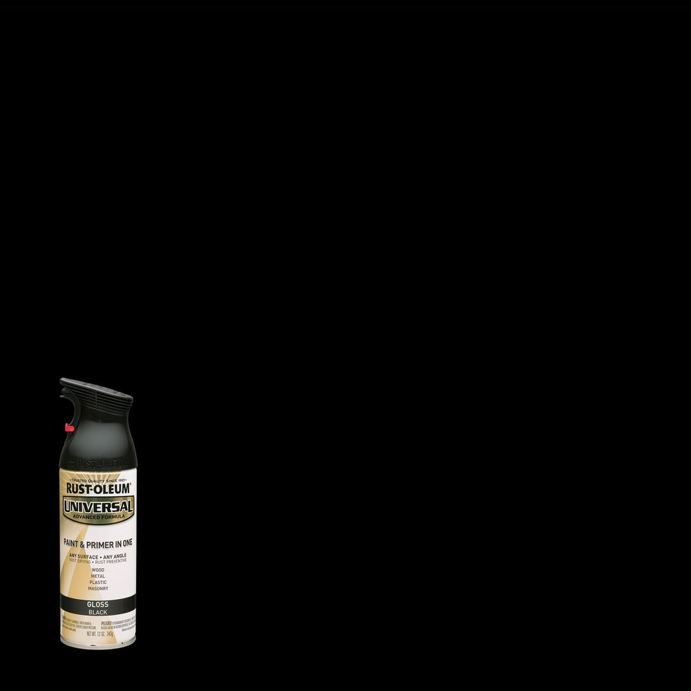 Rust-Oleum Universal 245196 Paint & Primer In One Spray, Gloss Black, 12 oz.