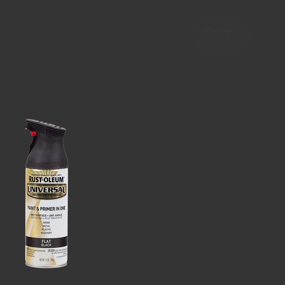 Rust-Oleum Universal 245198 Paint & Primer In One Spray, Flat Black, 12 oz.