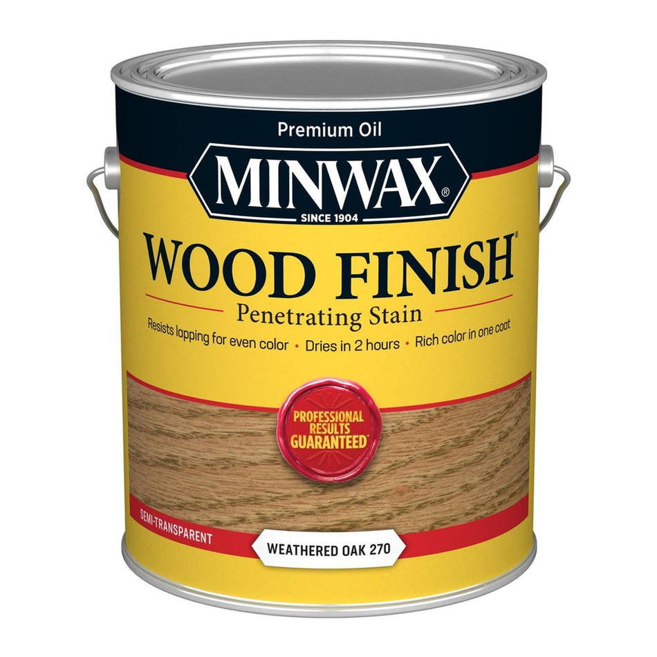 Minwax 71047 Wood Finish Penetrating Stain, Weathered Oak 270 – 1 Gallon (Case of 2)