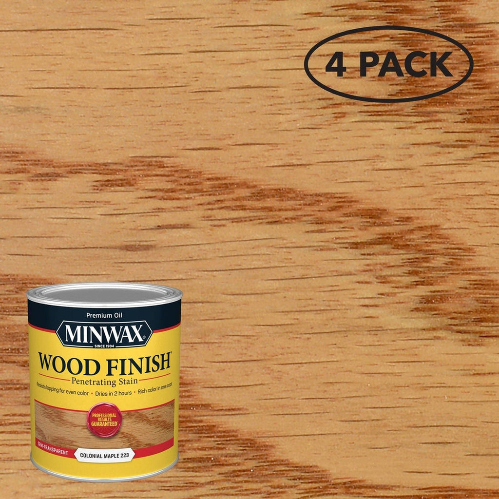 Minwax 70005 Wood Finish Penetrating Stain, Colonial Maple 223 – 1 Quart (Case of 4)