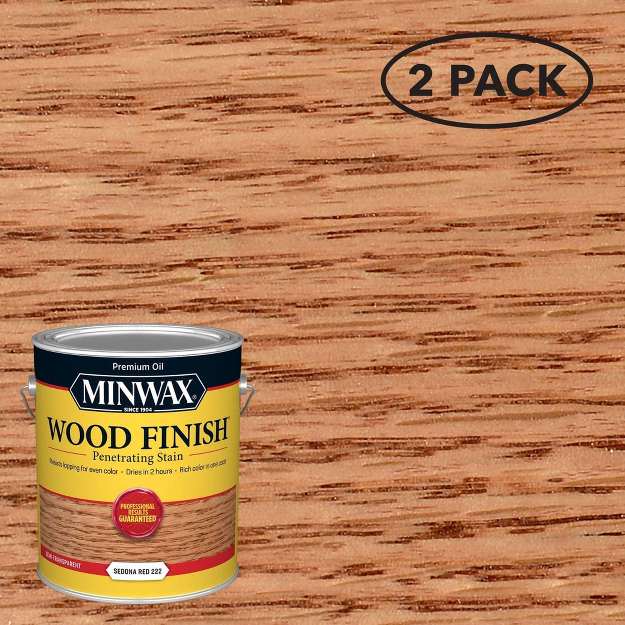 Minwax 71043 Wood Finish Penetrating Stain, Sedona Red 222 – 1 Gallon (Case of 2)