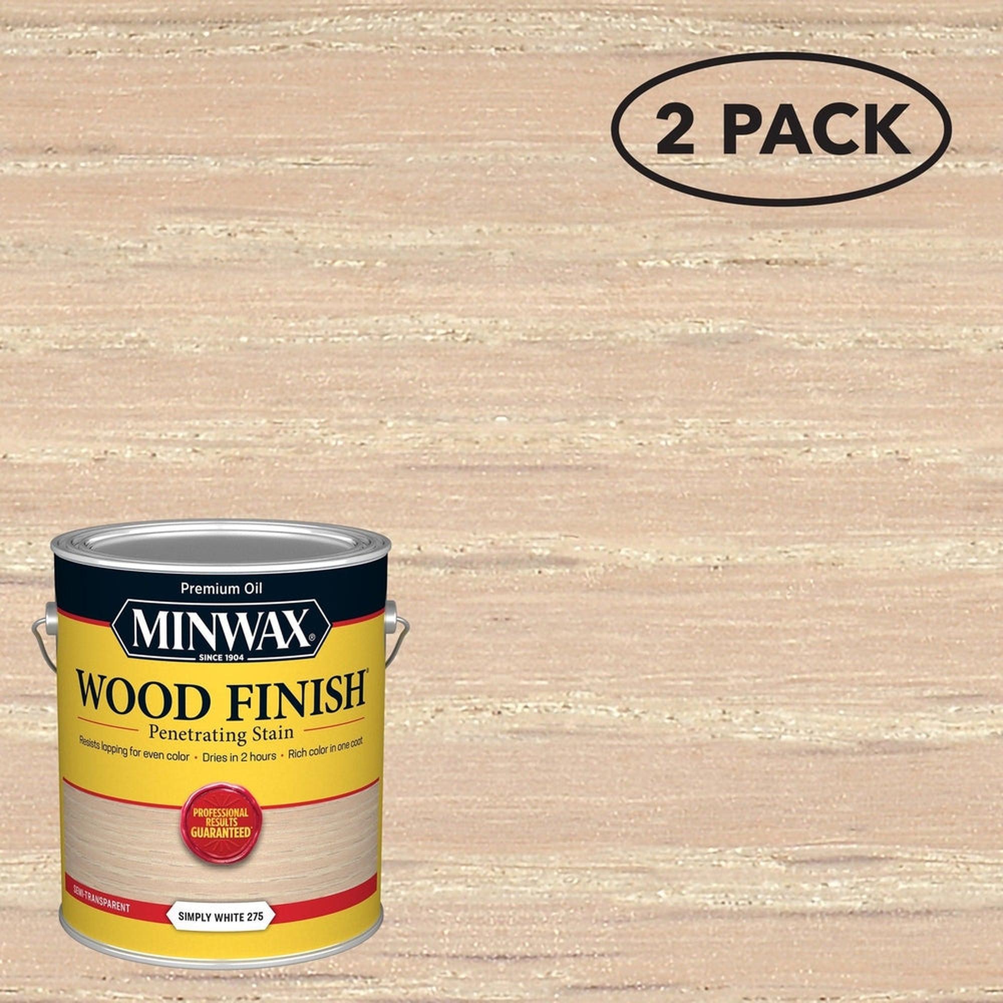 Minwax 71152 Wood Finish Penetrating Stain, Simply White 275 – 1 Gallon (Case of 2)