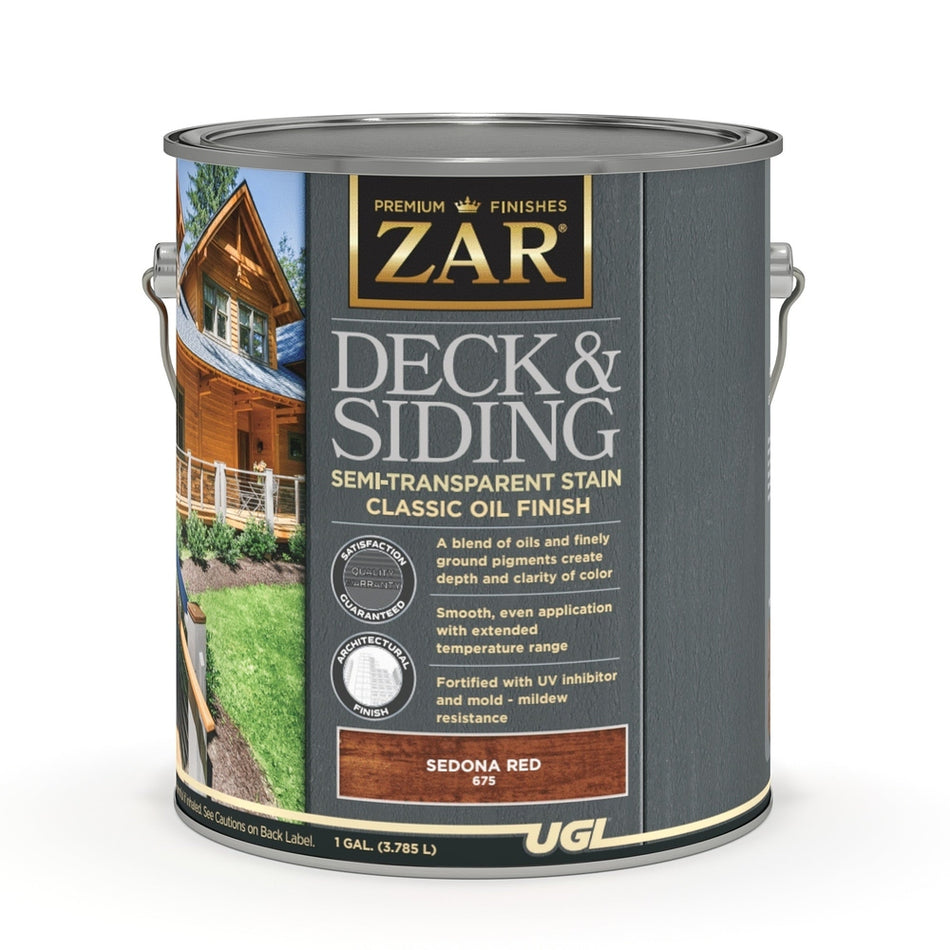 Sika 832885 Zar Deck & Siding Semi-Transparent Stain Classic Oil Finish, One Gallon, Sedona Red