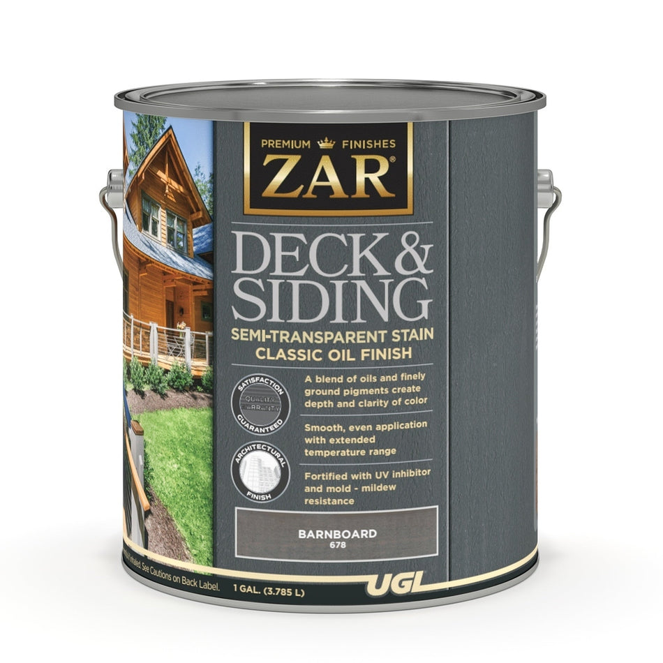 Sika 832891 Zar Deck & Siding Semi-Transparent Stain Classic Oil Finish, One Gallon, Barnboard