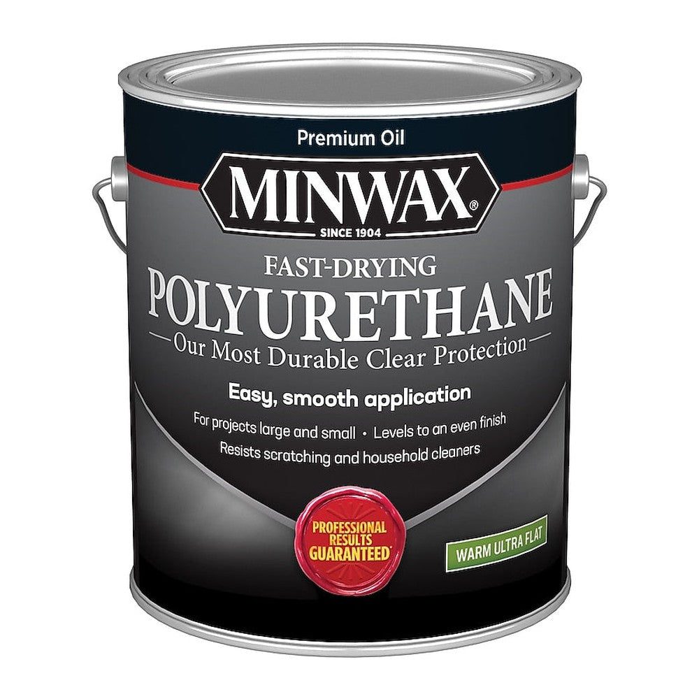 Minwax 710270000 1 Gallon Clear Warm Ultra Flat Fast-Drying Polyurethane