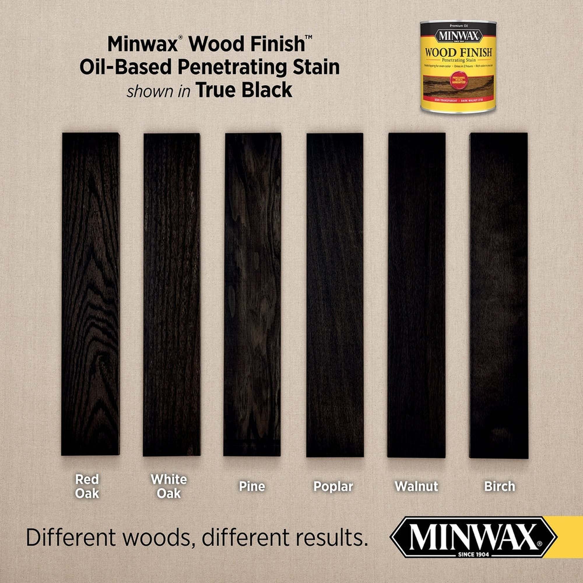 Minwax 71151 Wood Finish Penetrating Stain, True Black 274 – 1 Gallon (Case of 2)