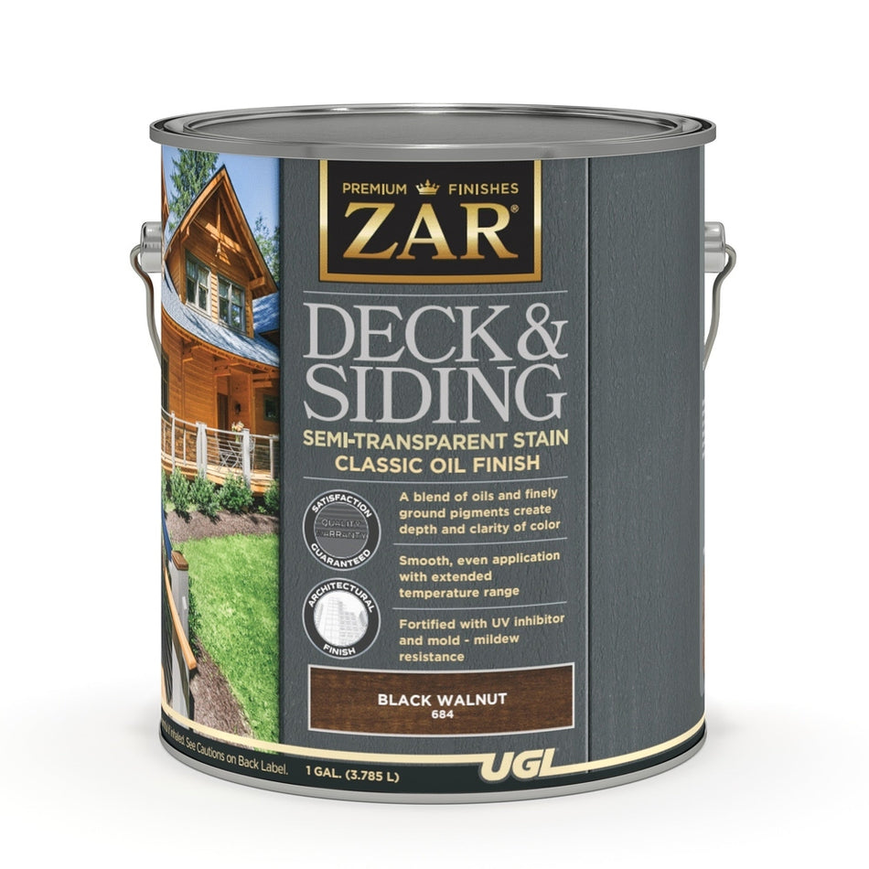 Sika 832895 Zar Deck & Siding Semi-Transparent Stain Classic Oil Finish, One Gallon, Black Walnut