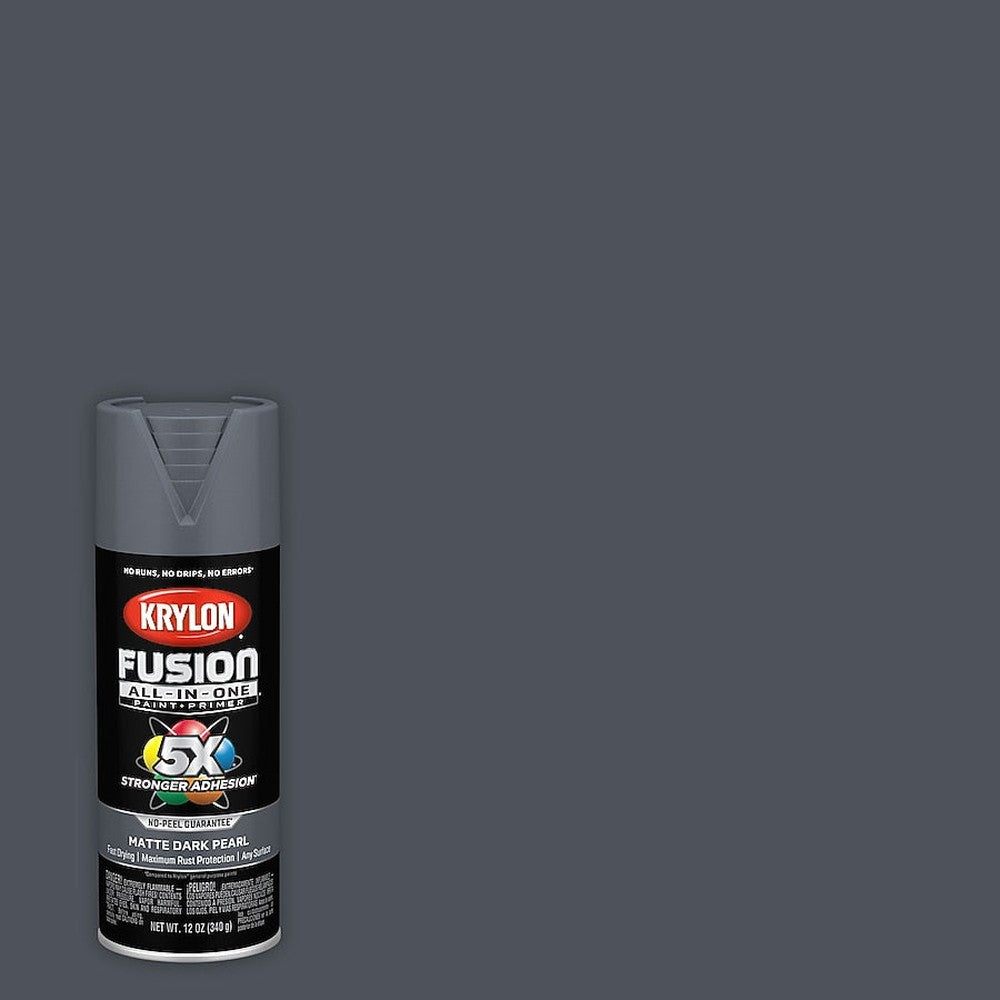 Krylon K02937007 Fusion All-in-One Spray Paint, Matte Dark Pearl, 12 oz.