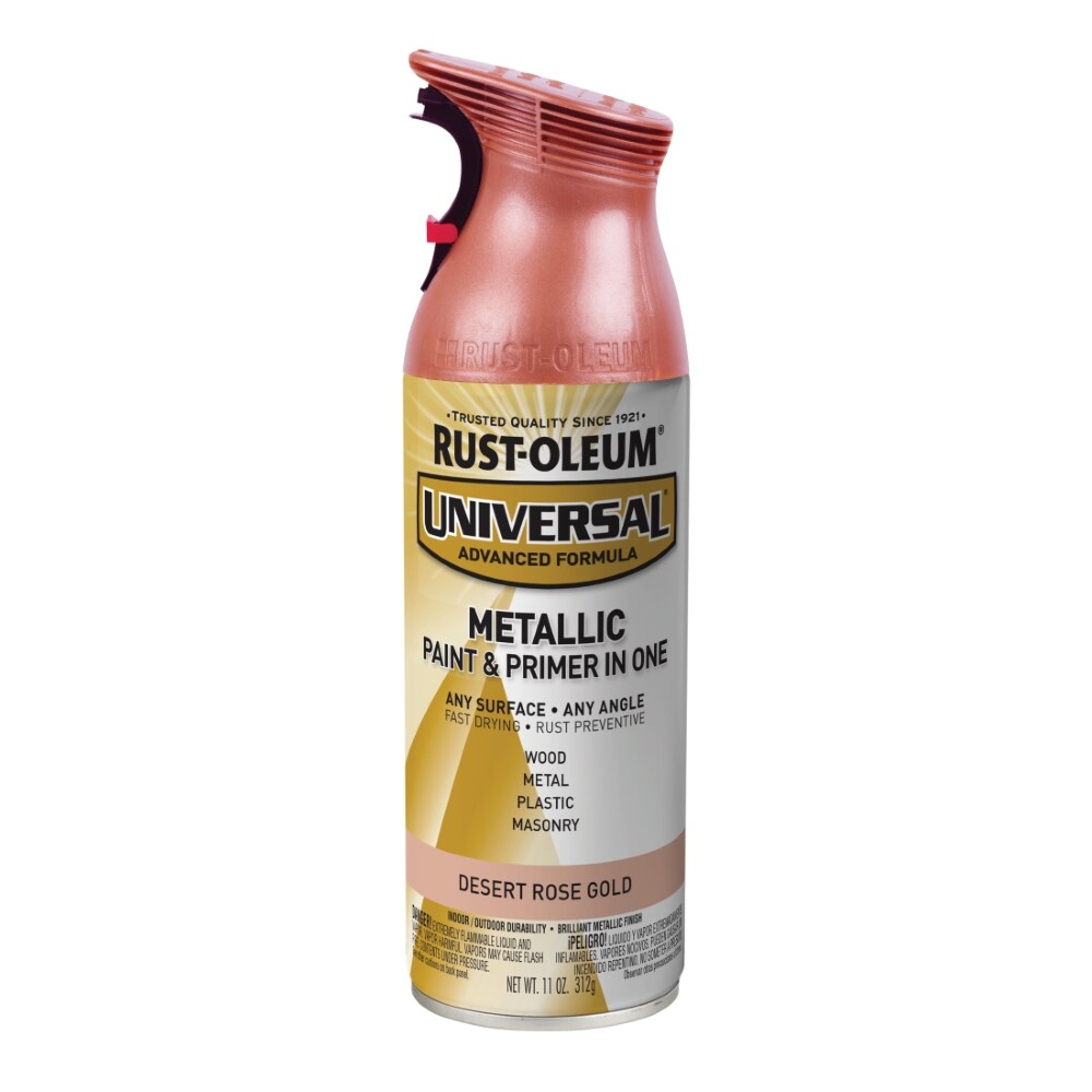 Rust-Oleum Universal 342919 Metallic Paint & Primer In One Spray, Desert Rose Gold, 11 oz.