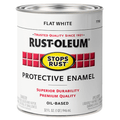 Rust-Oleum Stops Rust 7790502 Protective Enamel, Flat White, 1 Quart