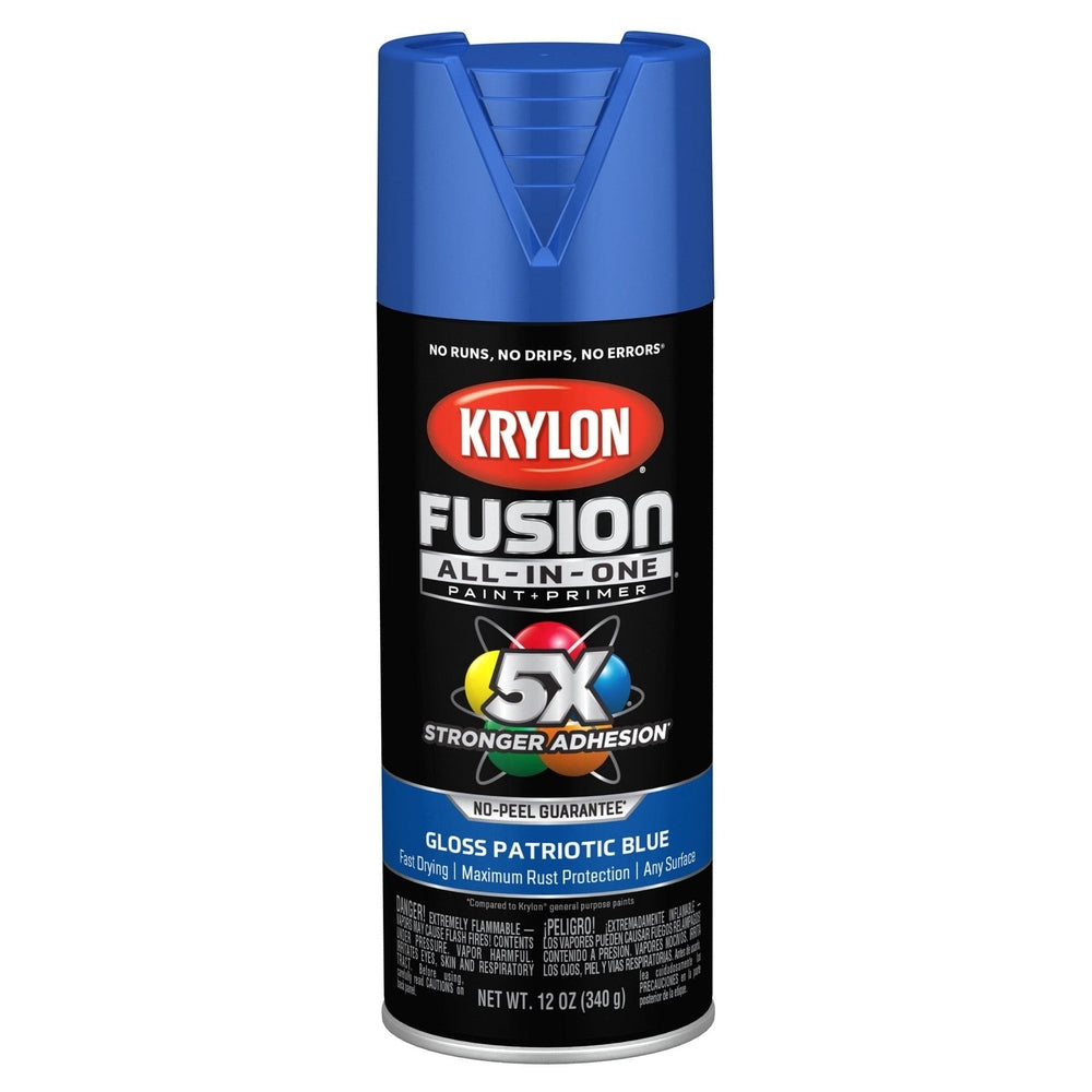 Krylon K02716007 Fusion All-in-One Spray Paint, Gloss Patriotic Blue, 12 oz.