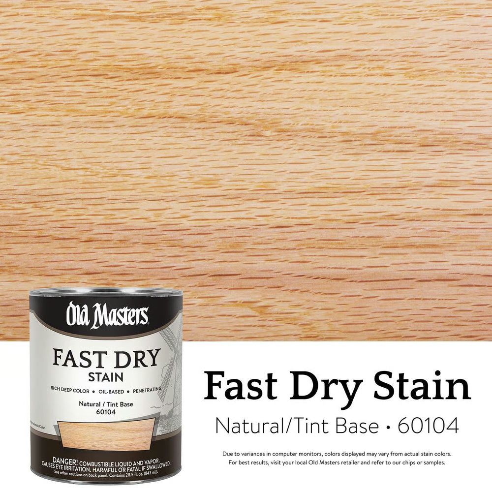 Old Masters 60104 Fast Dry Stain, 1 Quart, Natural Tint Base