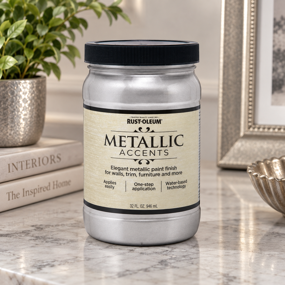 Rust-Oleum Metallic Accents Paint – Sterling Silver – 1 Quart