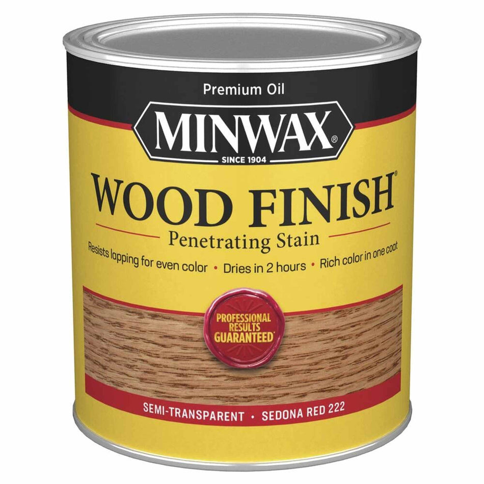 Minwax 70043 Wood Finish Penetrating Stain, Sedona Red 222 – 1 Quart (Case of 4)