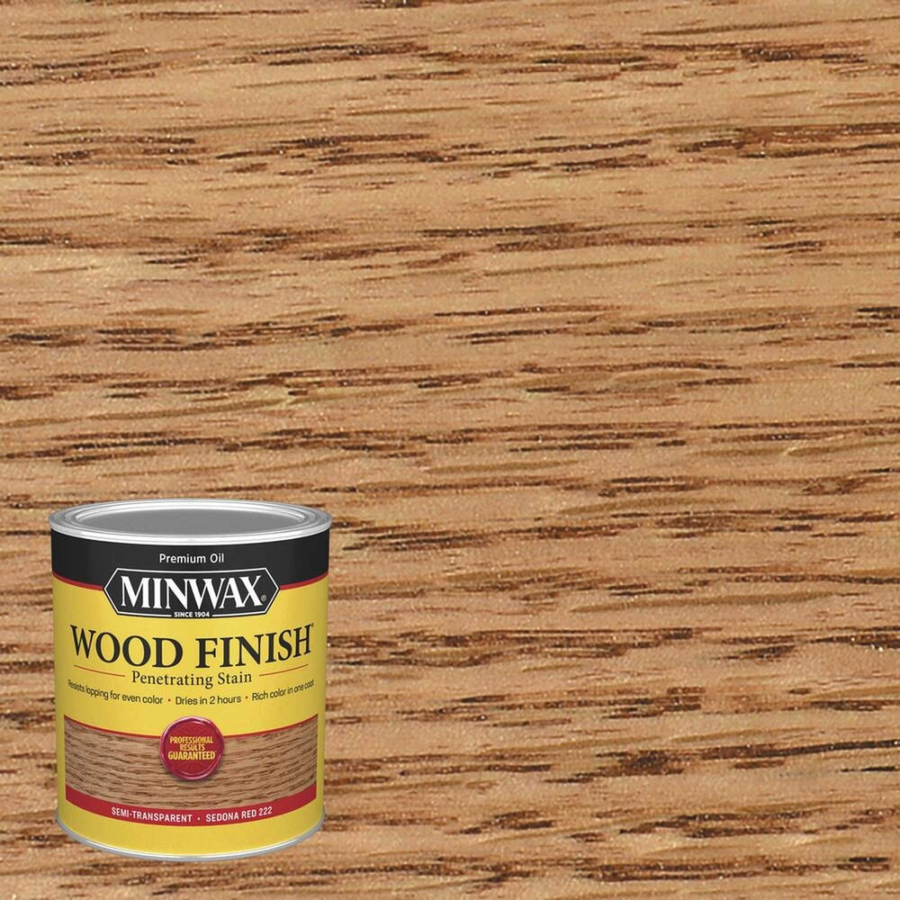 Minwax 70043 Wood Finish Penetrating Stain, Sedona Red 222 – 1 Quart (Case of 4)
