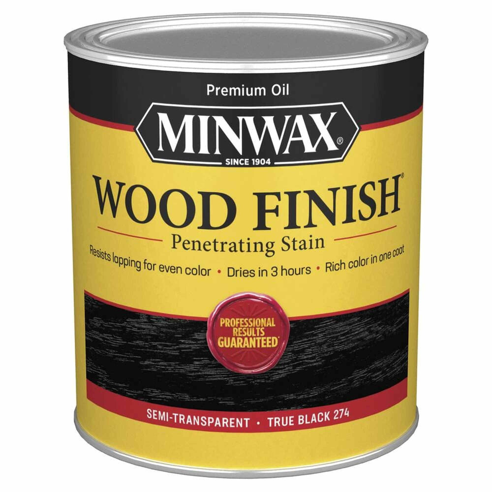 Minwax 70051 Wood Finish Penetrating Stain, True Black 274 – 1 Quart (Case of 4)