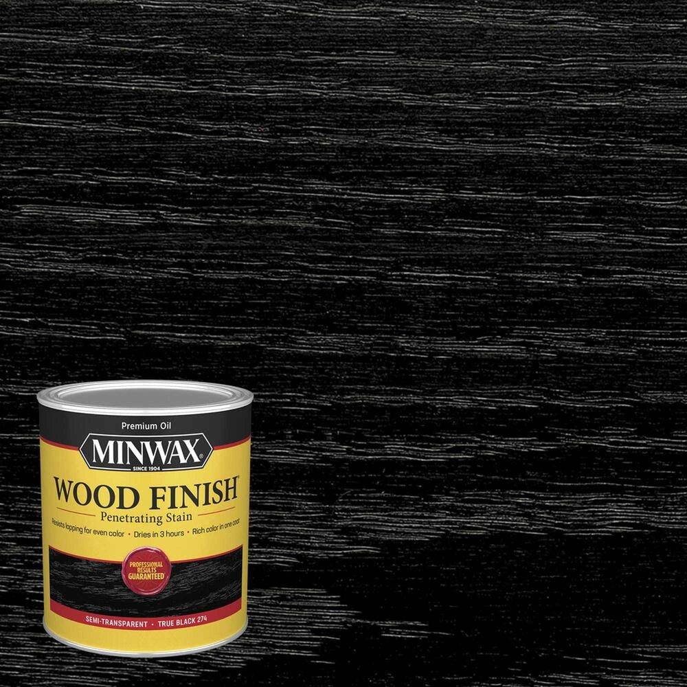 Minwax 70051 Wood Finish Penetrating Stain, True Black 274 – 1 Quart (Case of 4)