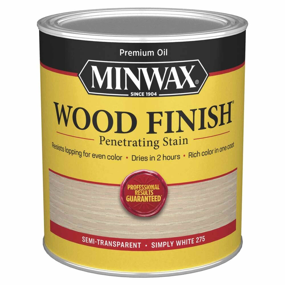 Minwax 70052 Wood Finish Penetrating Stain, Simply White 275 – 1 Quart (Case of 4)