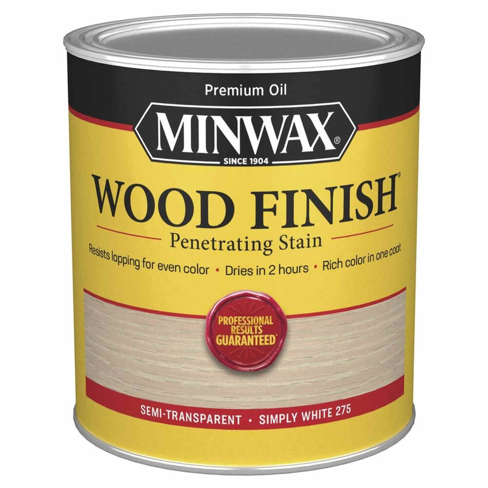 Minwax 70052 Wood Finish Penetrating Stain, Simply White 275 – 1 Quart (Case of 4)