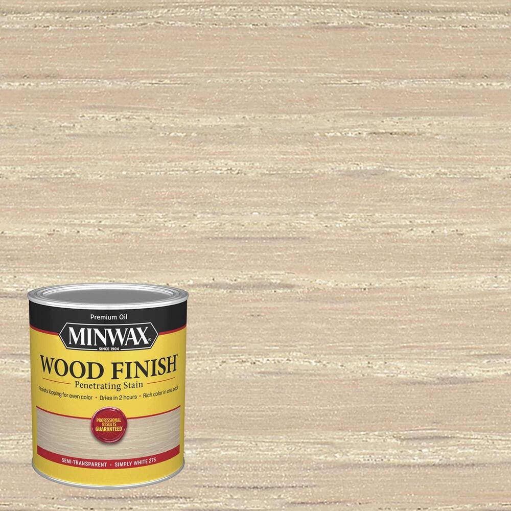 Minwax 70052 Wood Finish Penetrating Stain, Simply White 275 – 1 Quart (Case of 4)