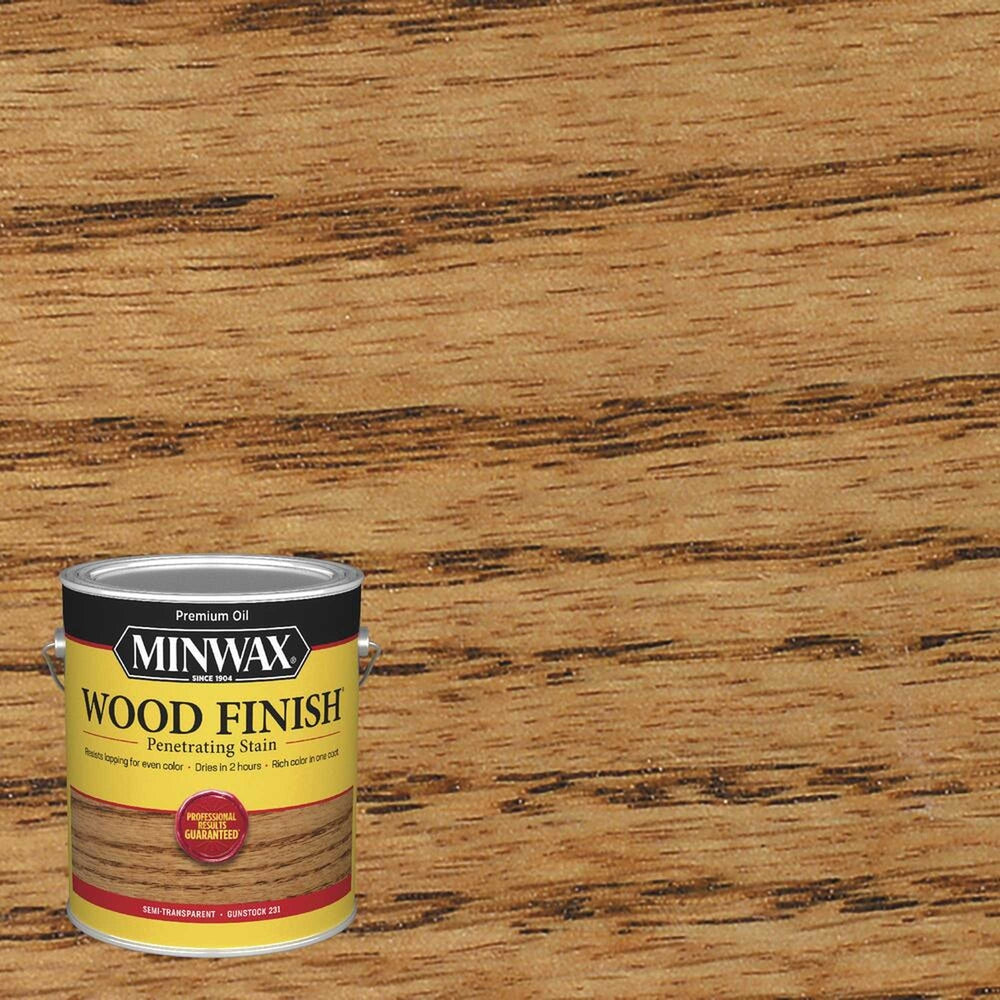 Minwax 71045 Wood Finish Penetrating Stain, Gunstock 231 – 1 Gallon (Case of 2)