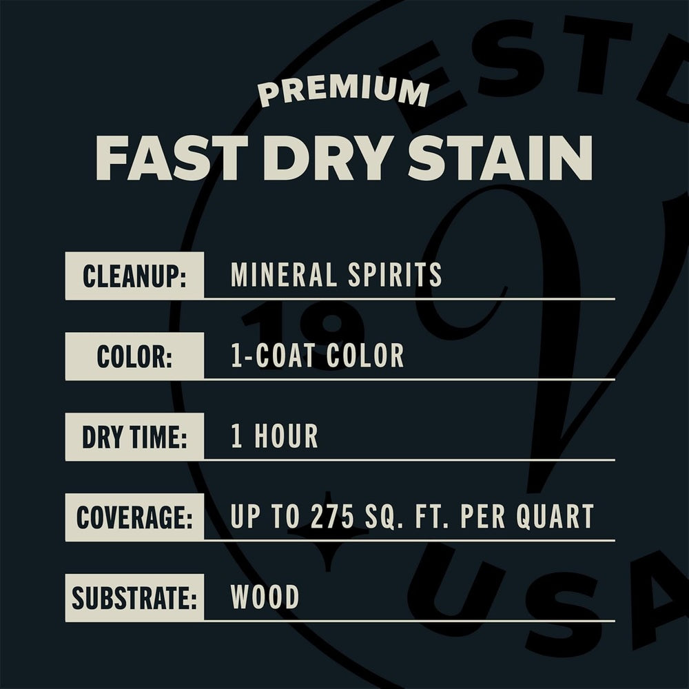 Rust-Oleum Varathane 245344 Premium Fast Dry Wood Stain, Olive Brown, 1 Quart
