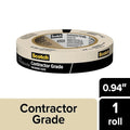 3M Scotch Contractor Grade Masking Tape 2020-24AP, 0.94 in × 60.1 yd (24 mm x 55 m)