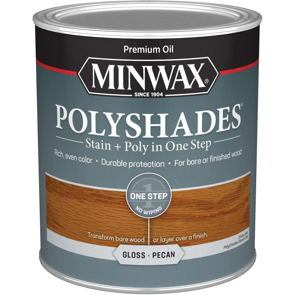 Minwax Polyshades Stain + Poly in One Step, 1 Quart, Gloss Pecan