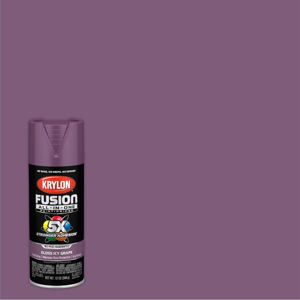 Krylon K02709007 Fusion All-in-One Spray Paint, Gloss Icy Grape, 12 oz.