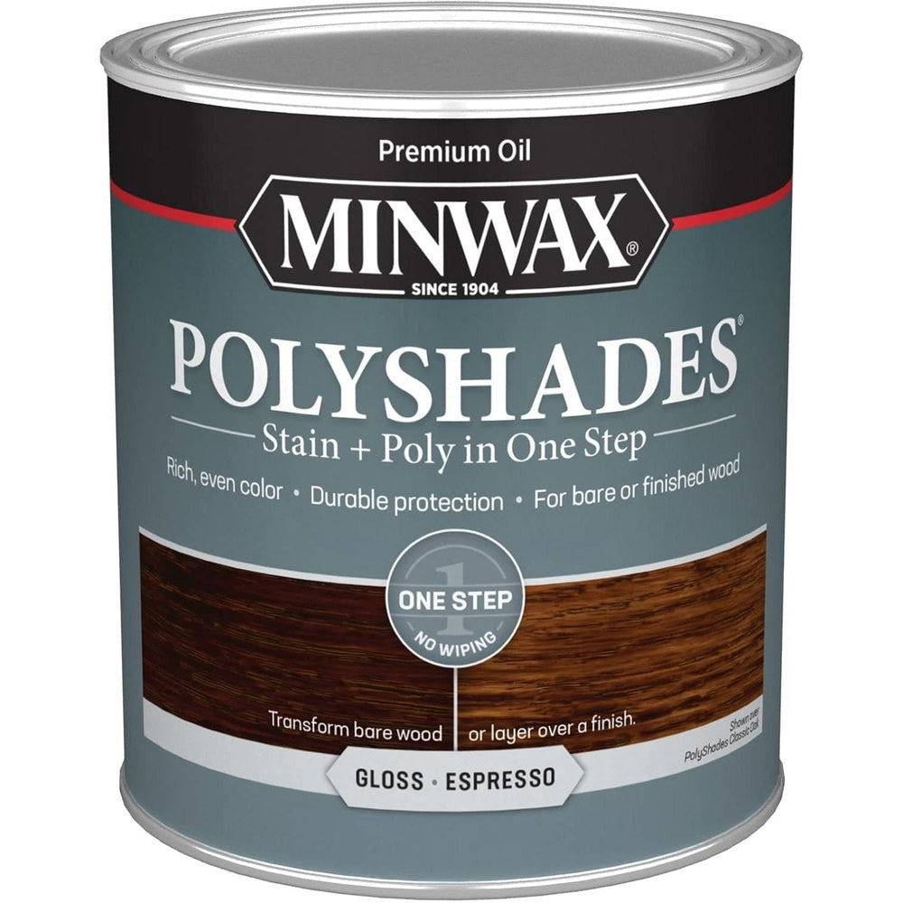 Minwax Polyshades Stain + Poly in One Step, 1 Quart, Gloss Espresso