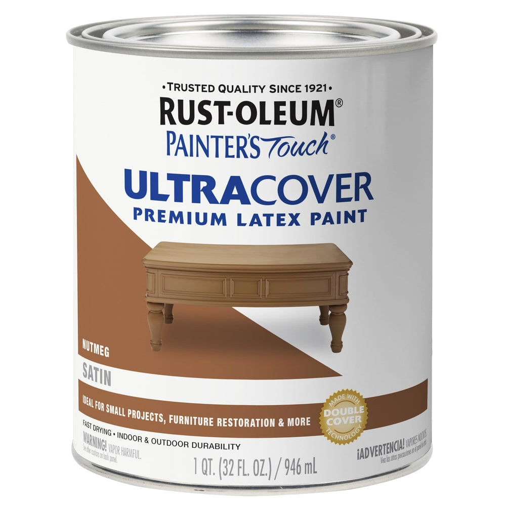 Rust-Oleum Painter's Touch 240284 1 Quart Satin Nutmeg Ultra Cover Premium Latex Paint