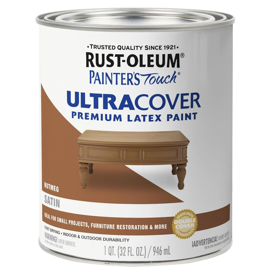 Rust-Oleum Painter's Touch 240284 1 Quart Satin Nutmeg Ultra Cover Premium Latex Paint
