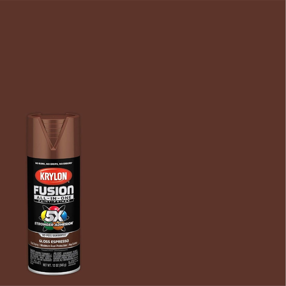 Krylon K02707007 Fusion All-in-One Spray Paint, Gloss Espresso, 12 oz.