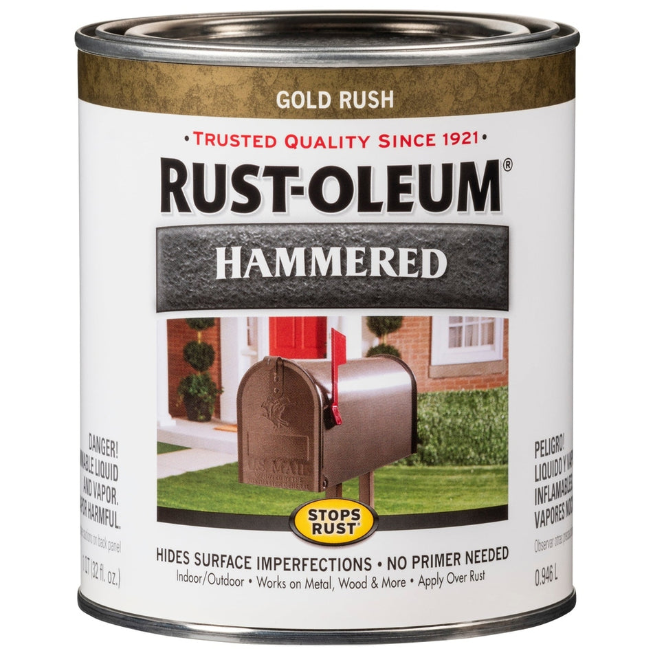 Rust-Oleum Stops Rust 7210502 Hammered Brush, Gold Rush, 1 Quart
