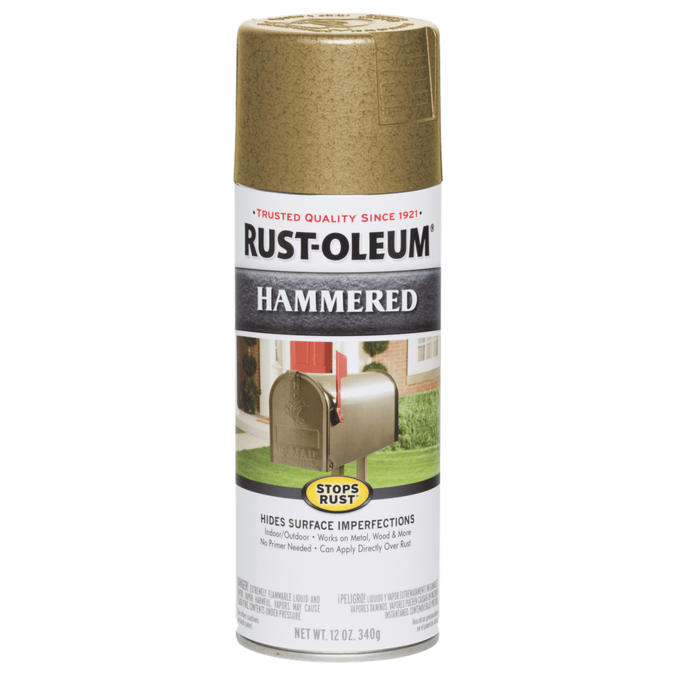 Rust-Oleum Stops Rust 7210830 Hammered Spray, Gold Rush, 12 oz.
