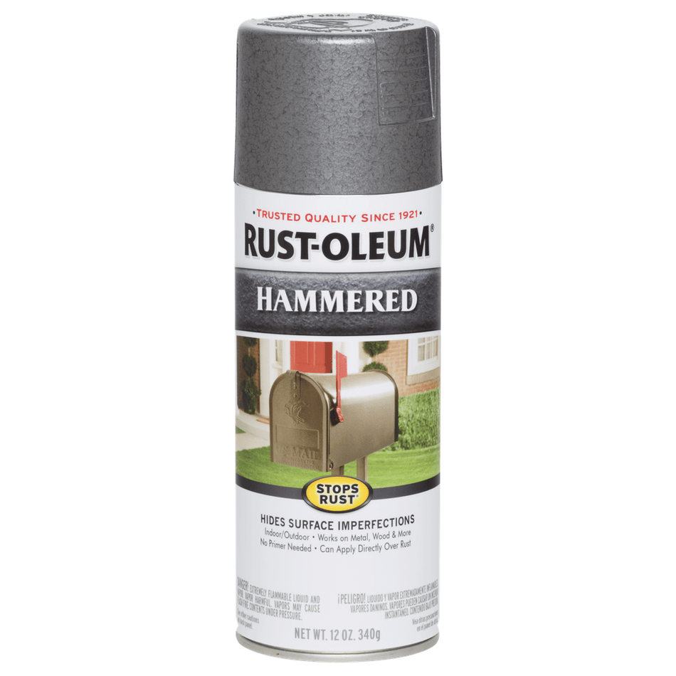 Rust-Oleum Stops Rust 7214830 Hammered Spray, Gray, 12 oz.
