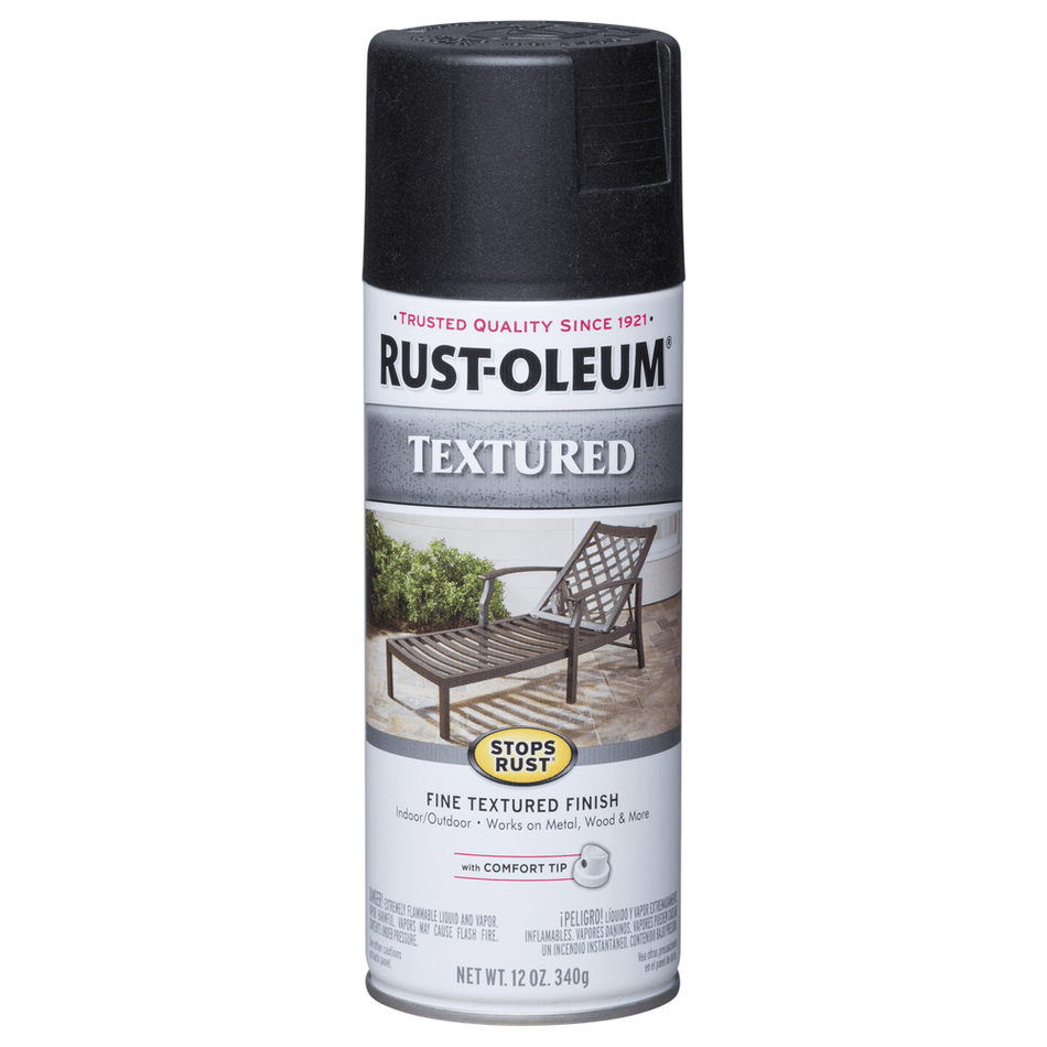 Rust-Oleum Stops Rust 7220830 Textured Spray, Black, 12 oz.