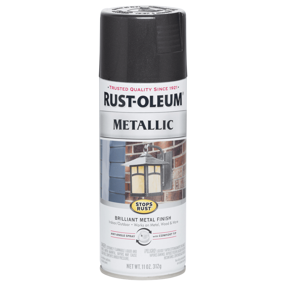 Rust-Oleum Stops Rust 7250830 Metallic Spray, Black Night, 11 oz.
