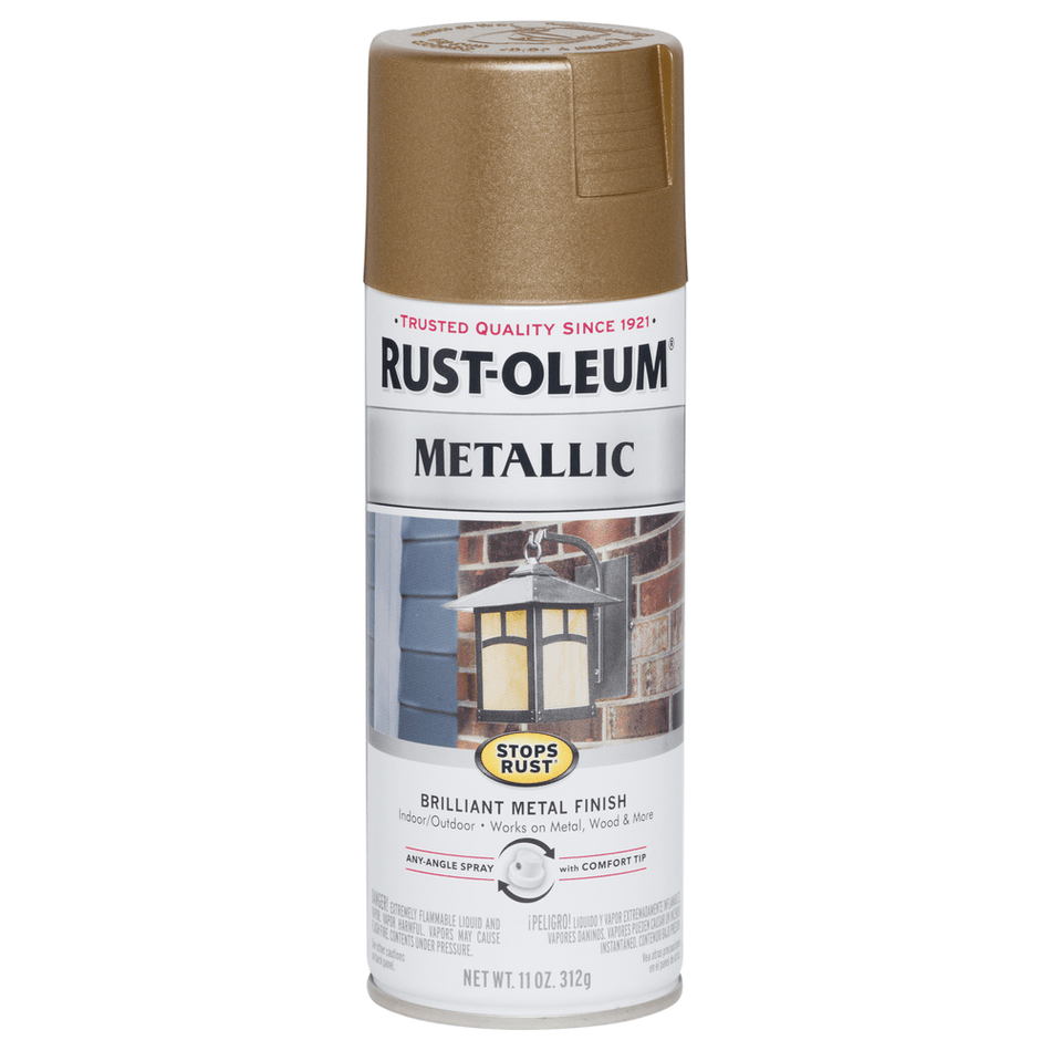 Rust-Oleum Stops Rust 7274830 Metallic Spray, Antique Brass, 11 oz.