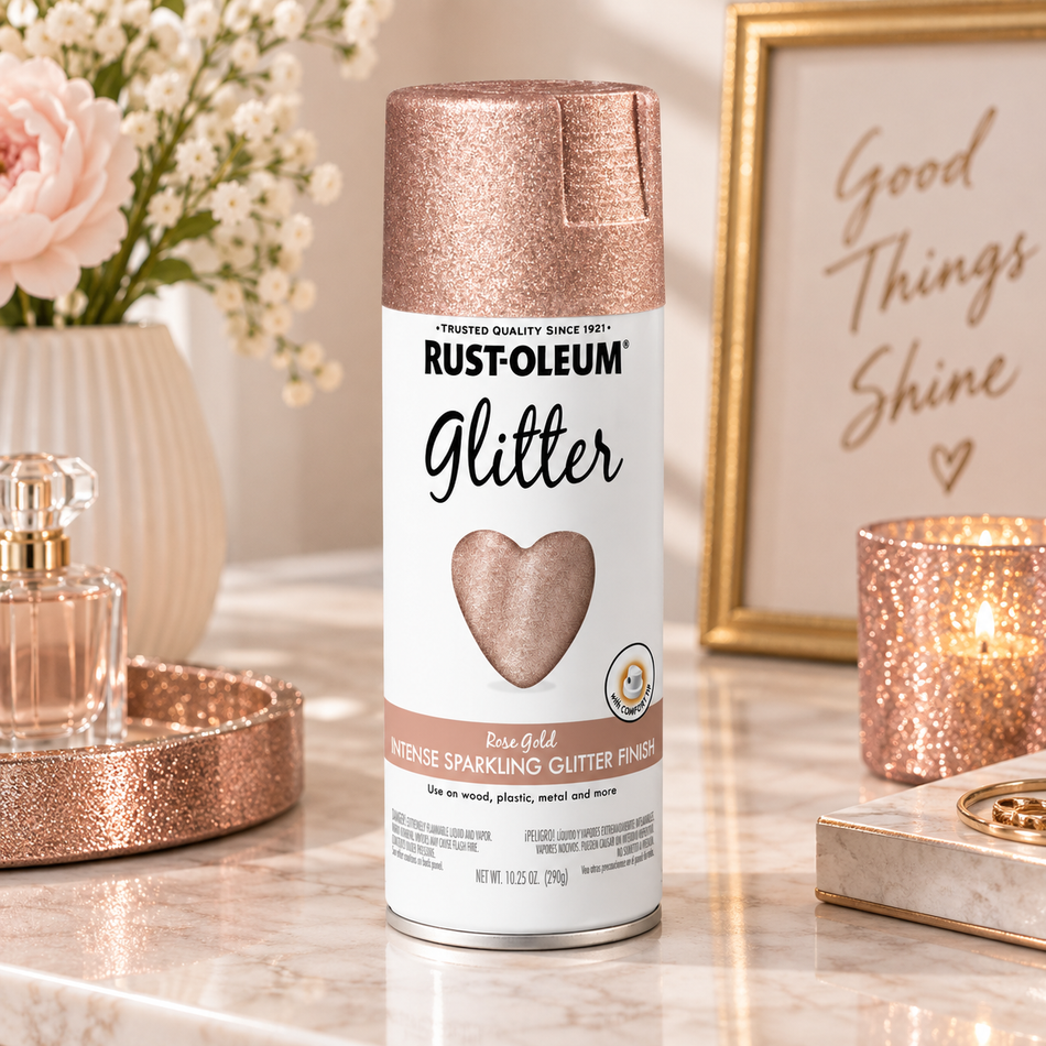 Rust-Oleum Specialty Glitter Spray Paint – Rose Gold – 10.25 oz.