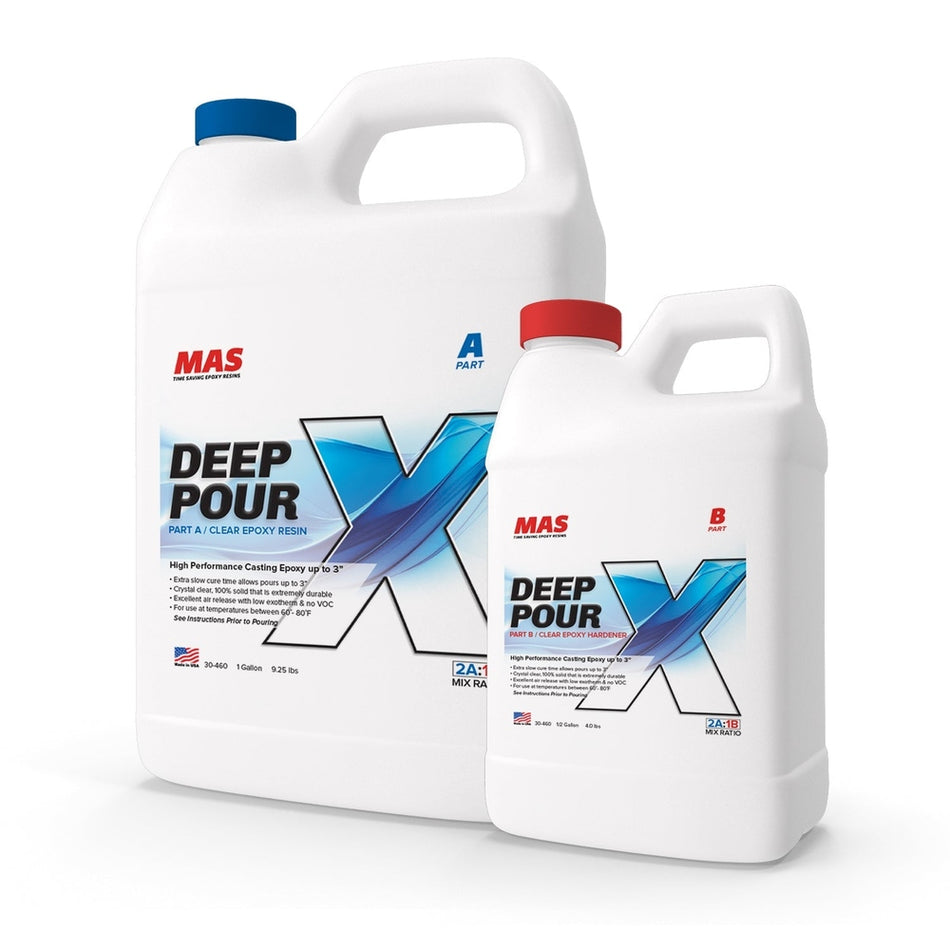 MAS Epoxies 30-460 1.5 Gallon Deep Pour X High Performance Casting Epoxy Resin - Up to 3" Deep Pours