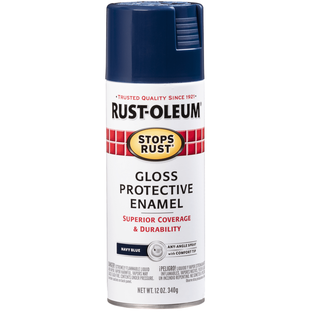 Rust-Oleum Stops Rust 7723830 Protective Enamel Spray, Gloss Navy Blue, 12 oz.