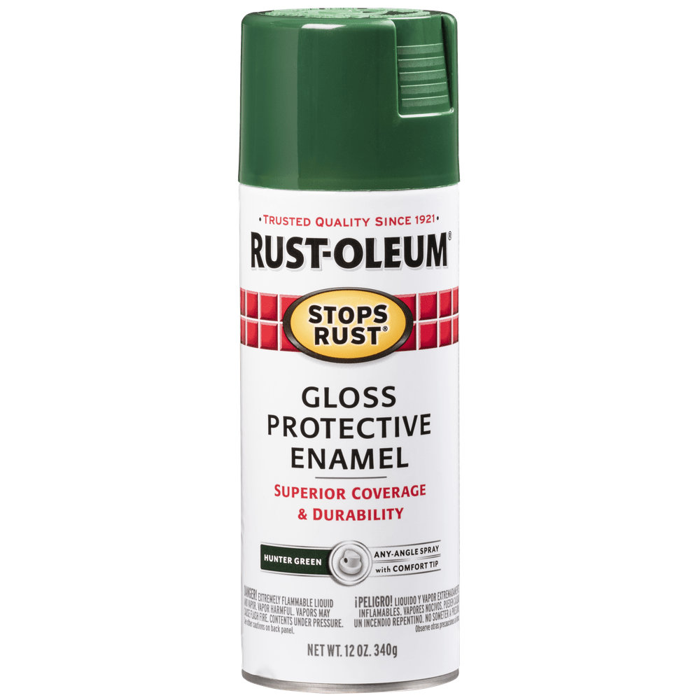 Rust-Oleum Stops Rust 7738830 Protective Enamel Spray, Gloss Hunter Green, 12 oz.