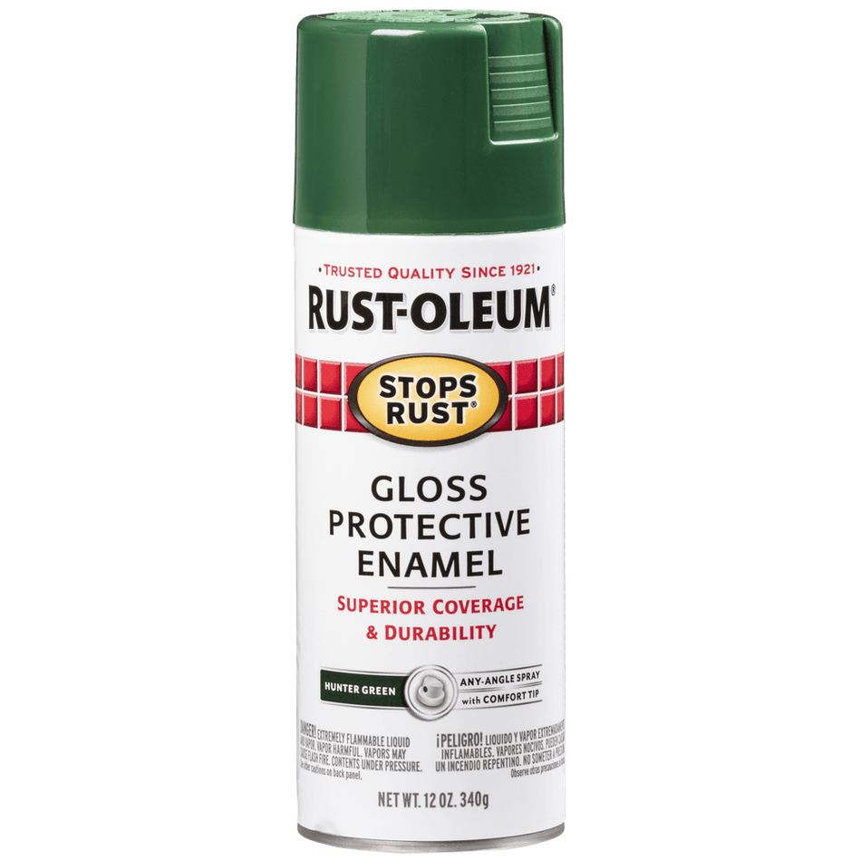 Rust-Oleum Stops Rust 7738830 Protective Enamel Spray, Gloss Hunter Green, 12 oz.