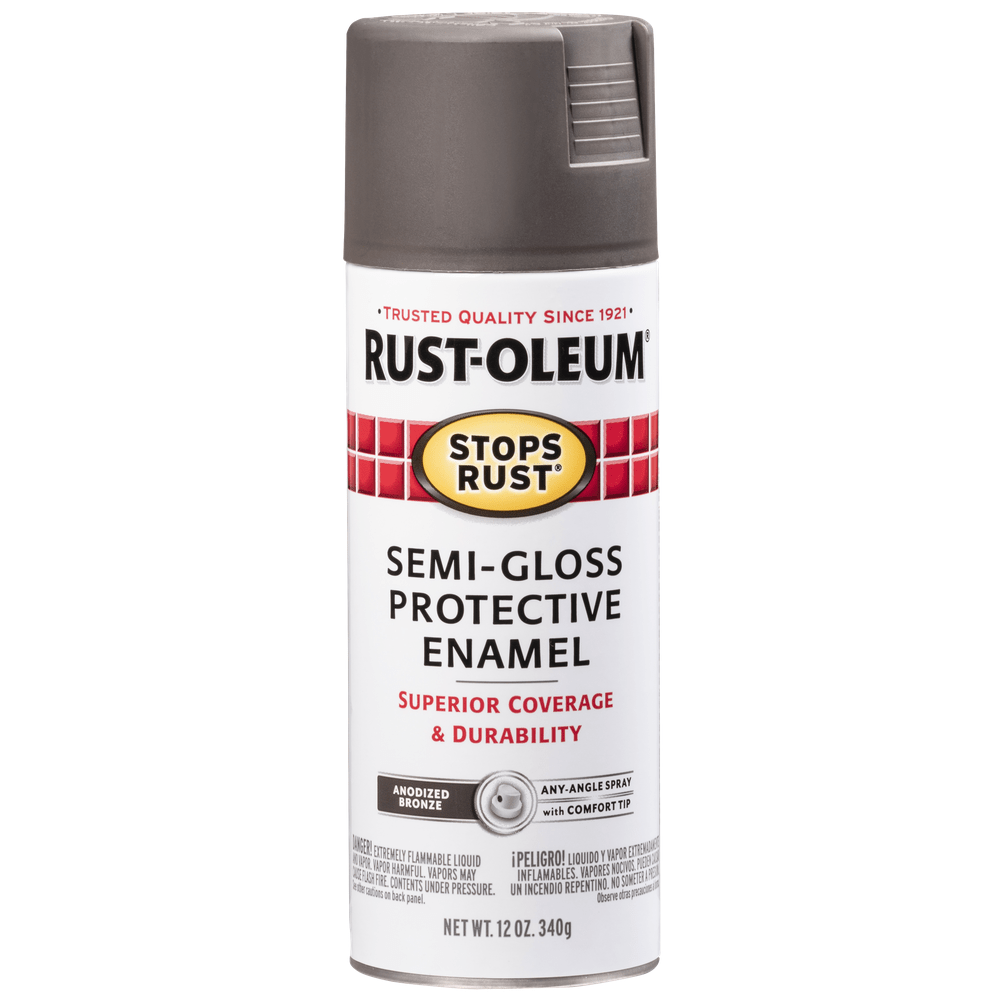 Rust-Oleum Stops Rust 7754830 Protective Enamel Spray, Semi-Gloss Anodized Bronze, 12 oz.