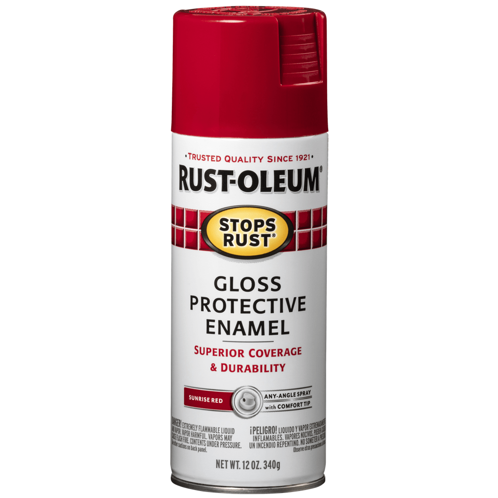 Rust-Oleum Stops Rust 7762830 Protective Enamel Spray, Gloss Sunrise Red, 12 oz.