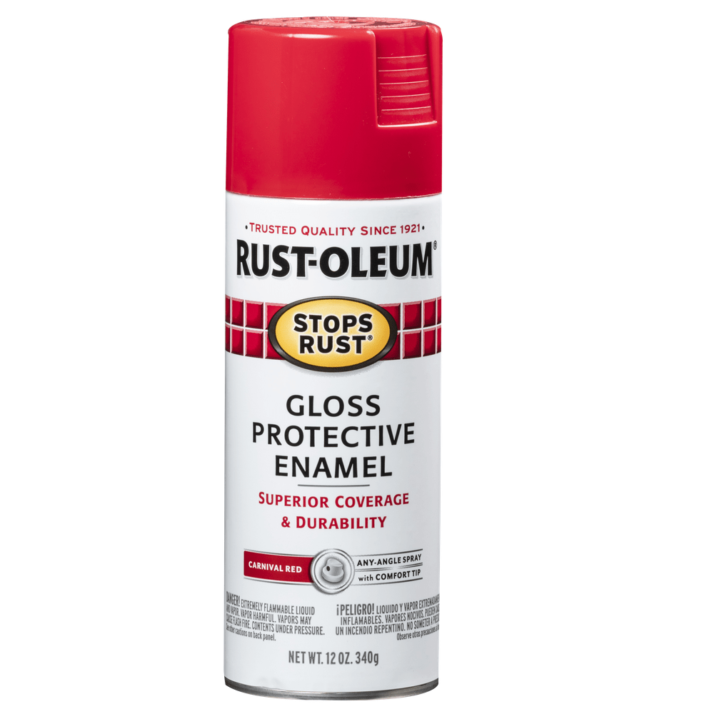 Rust-Oleum Stops Rust 7763830 Protective Enamel Spray, Gloss Carnival Red, 12 oz.