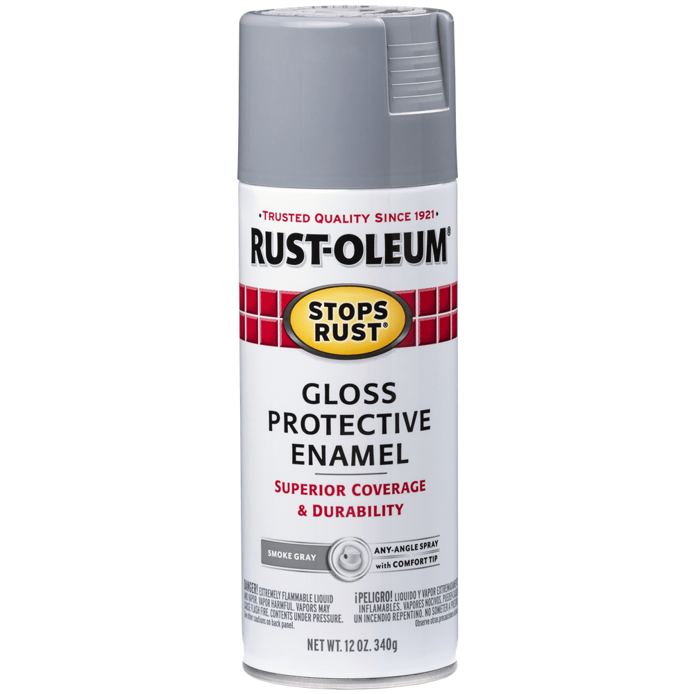 Rust-Oleum Stops Rust 7786830 Protective Enamel Spray, Gloss Smoke Gray, 12 oz.